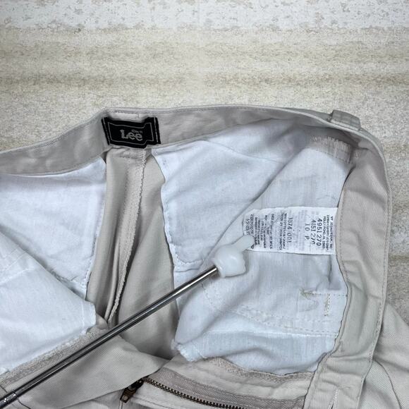 Vintage Y2K Lee MR Khakis Pants 28x28 Baggy Wide Leg Fit Cream White - Picture 4 of 4